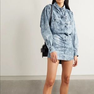 Isabel Marant Inaroa Denim Puff Sleeve Mini Dress